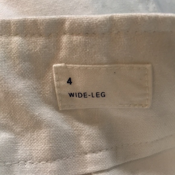 GAP Wide Leg White Cotton Flat Front Casual Pants     size 4 - Picture 10 of 12